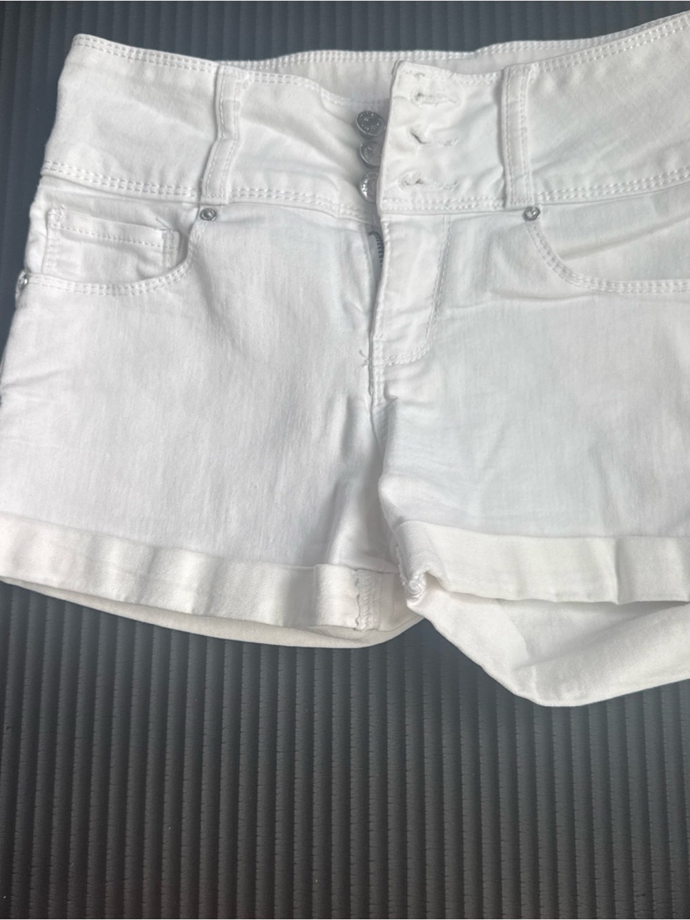 Forever 21 High-Waist White Denim Shorts